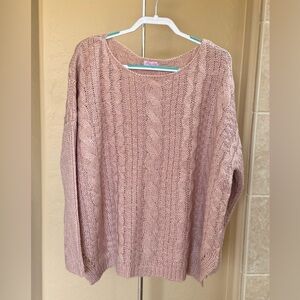 Pink Lily Cable Knit Sweater